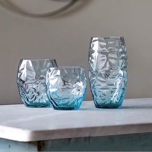 LUIGI BORMIOLI prezioso 4 blue drinking glasses